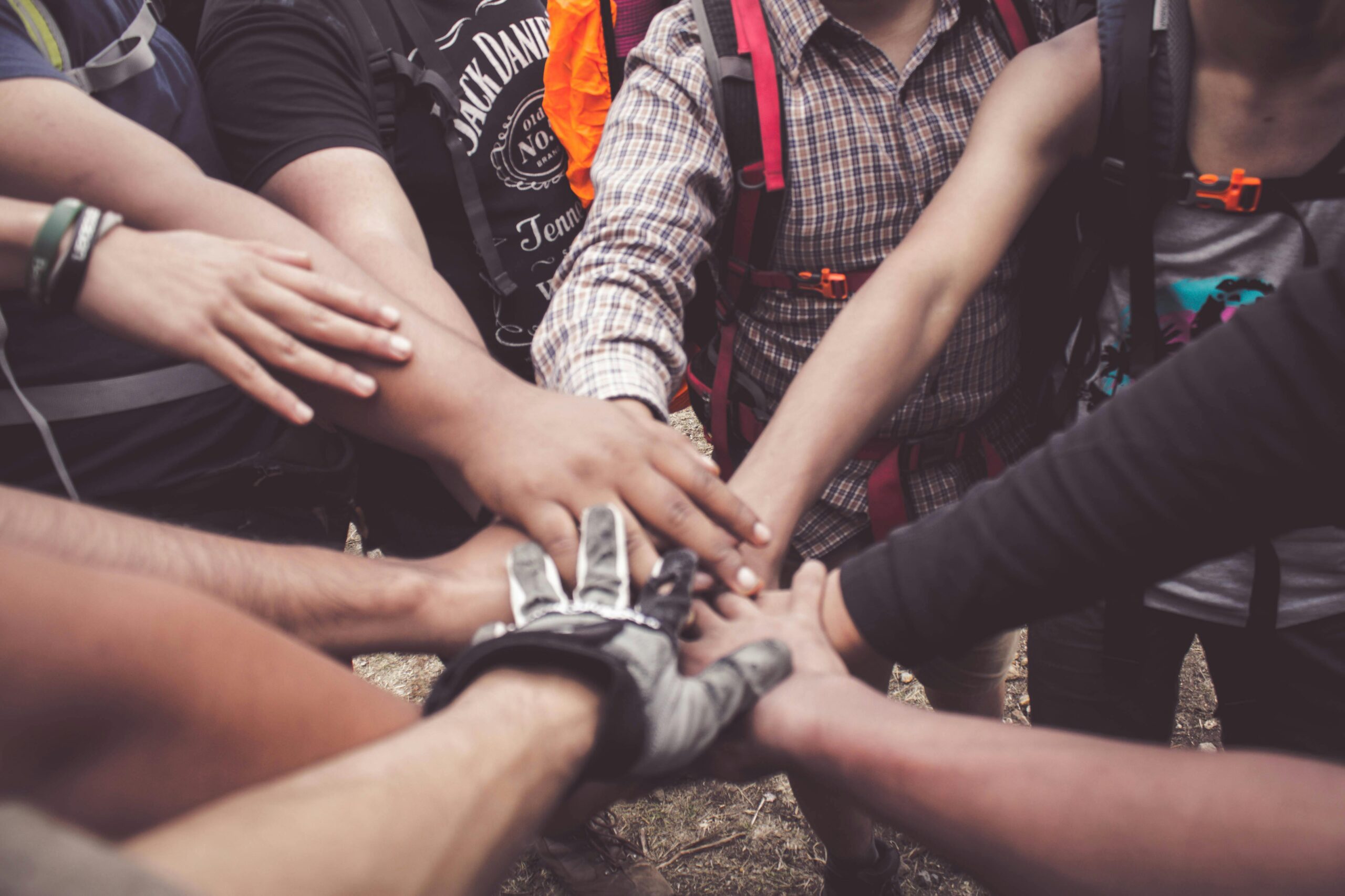 Group hands in stack