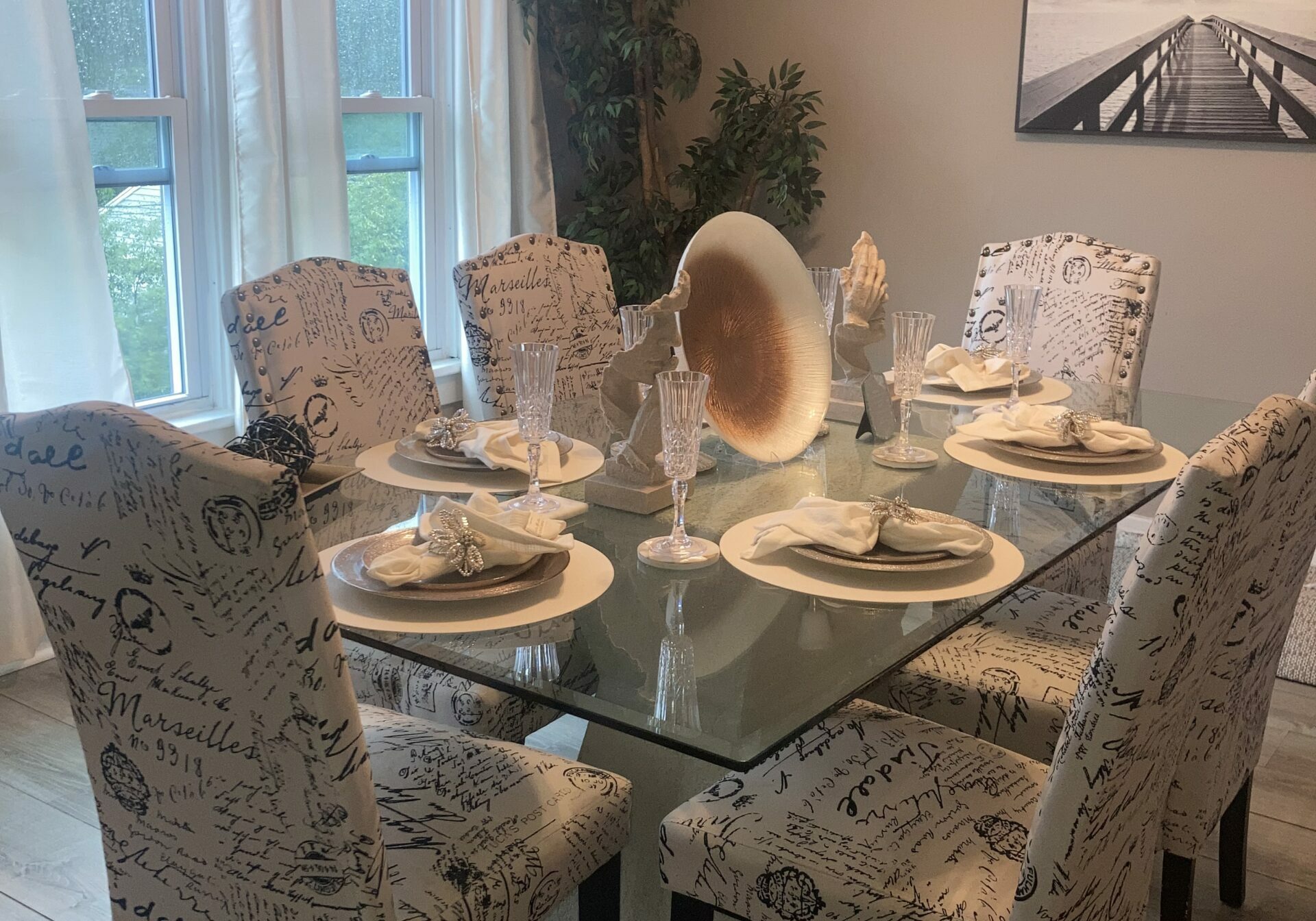 Decorated dining room table